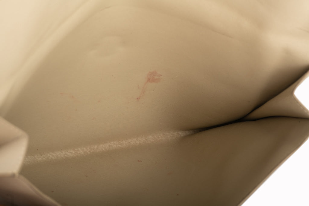 Hermes Off White Vintage Box Calf Clutch