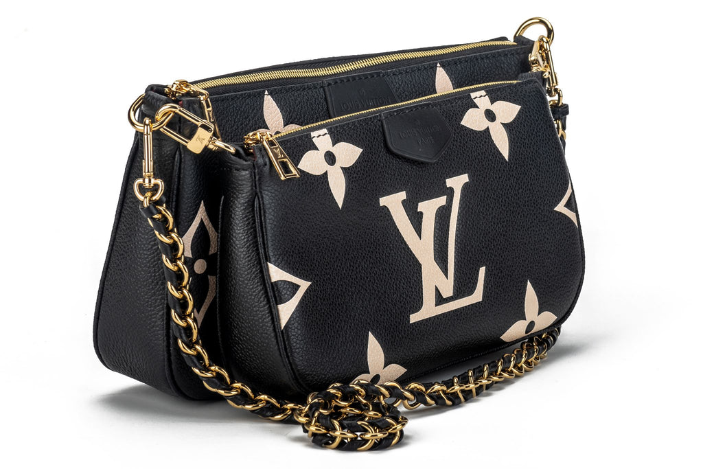 Vuitton BN Black Leather Multi Pochette