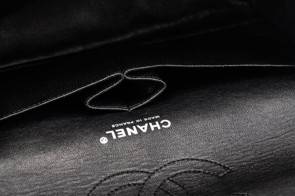 Chanel Black Turquoise Double Flap