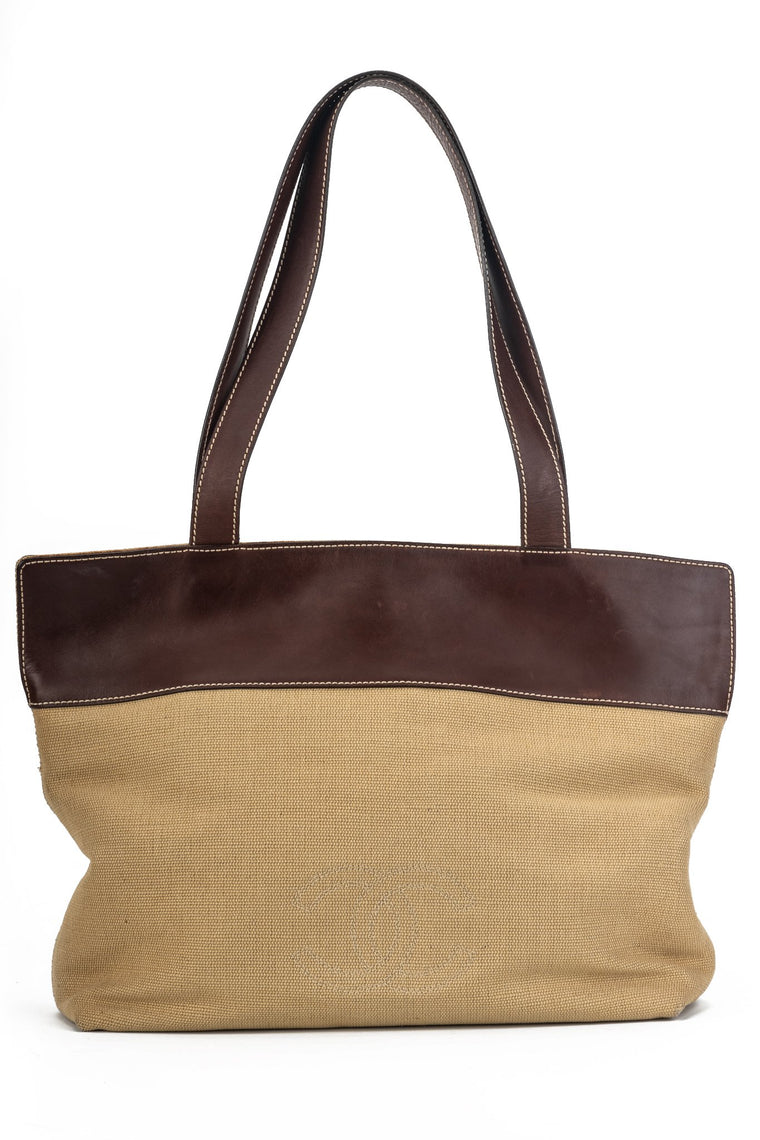 Chanel Brown Raffia Shoulder Tote