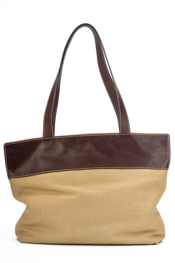Chanel Brown Raffia Shoulder Tote