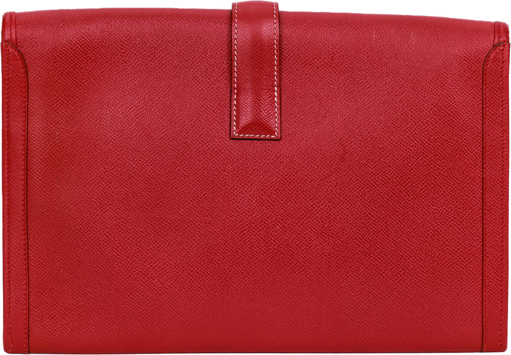Hermes Red Epsom Jige Clutch Vintage