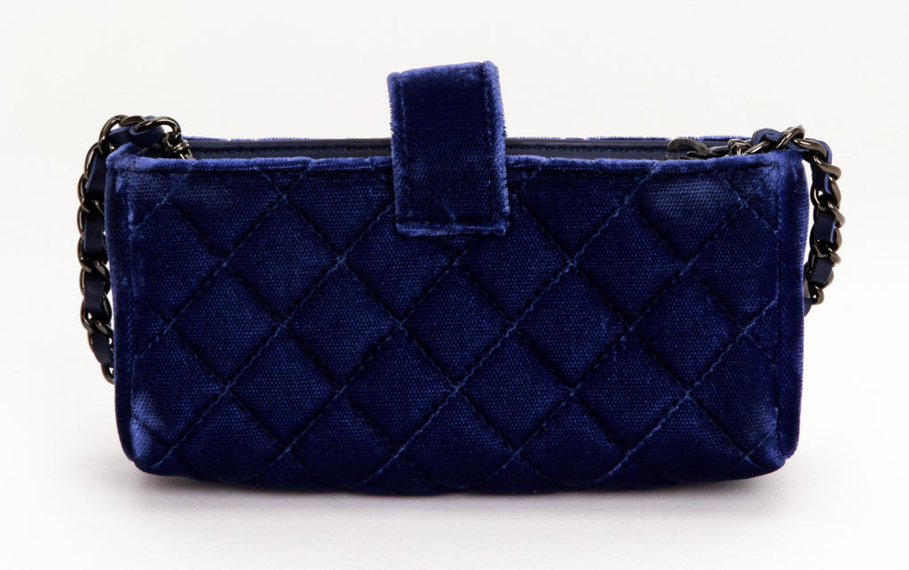 Chanel Blue Velvet Mini Cross Body Bag