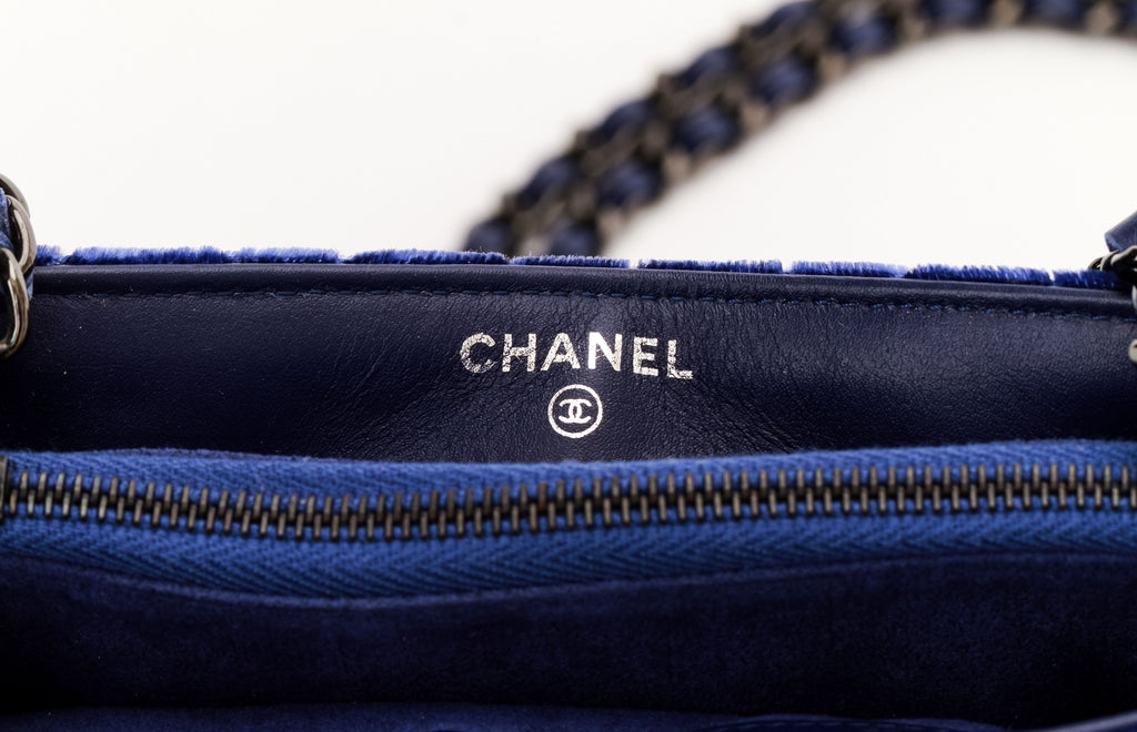 Chanel Blue Velvet Mini Cross Body Bag