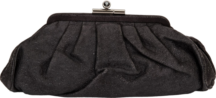 Chanel Pleated Glazed Leather Clutch