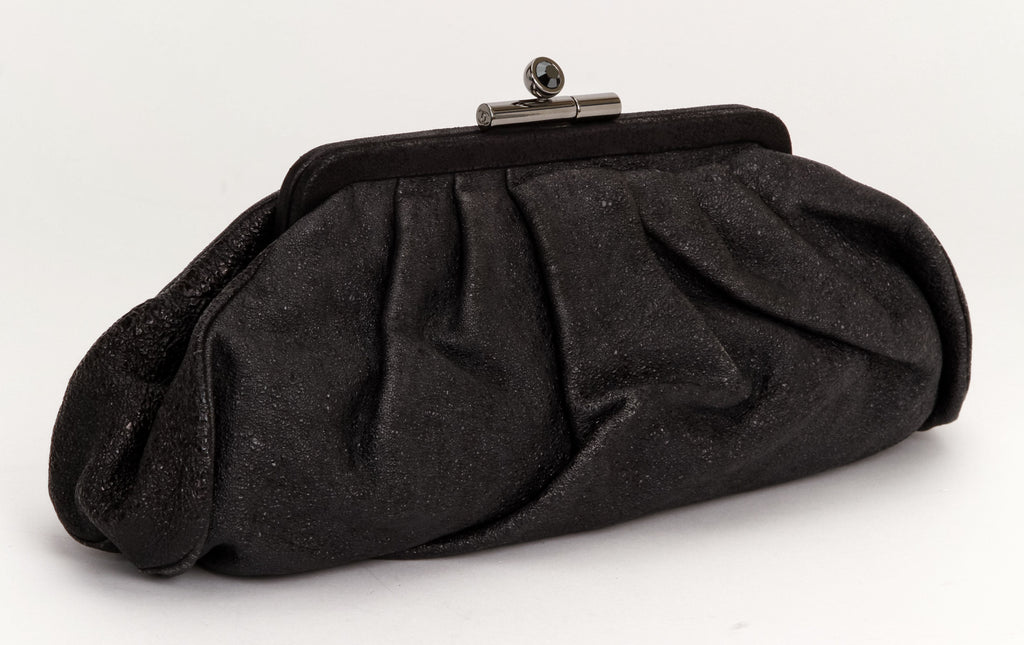 Chanel Pleated Glazed Leather Clutch