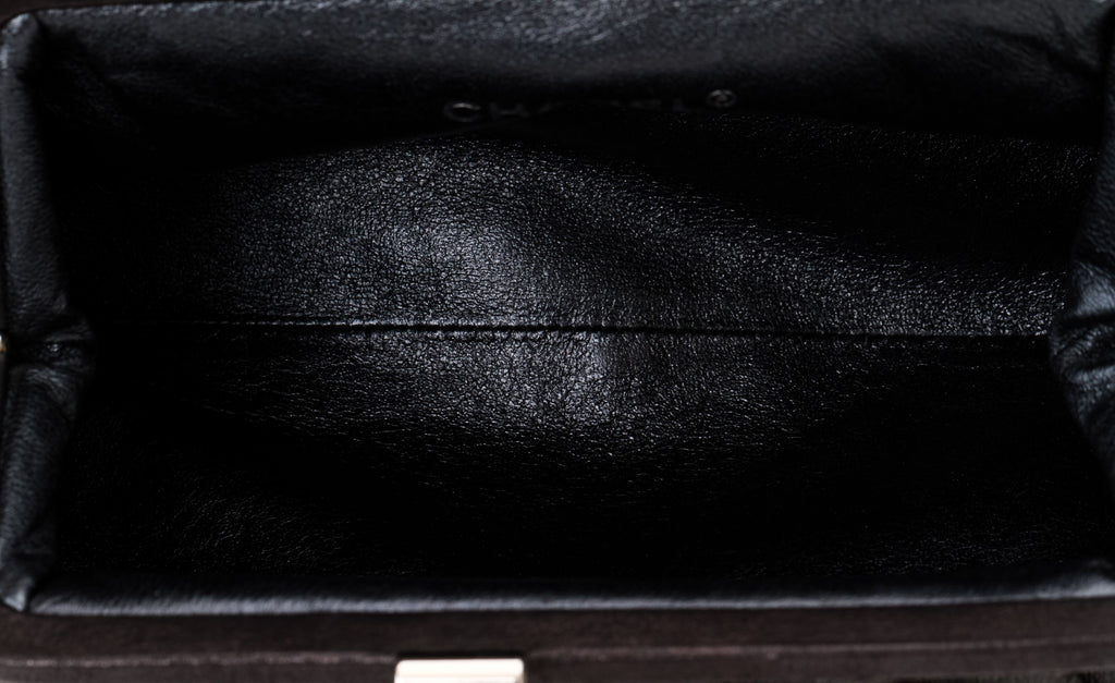 Chanel Pleated Glazed Leather Clutch