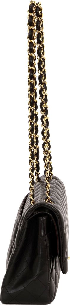 Chanel Black Lamb Jumbo Double Flap Gold
