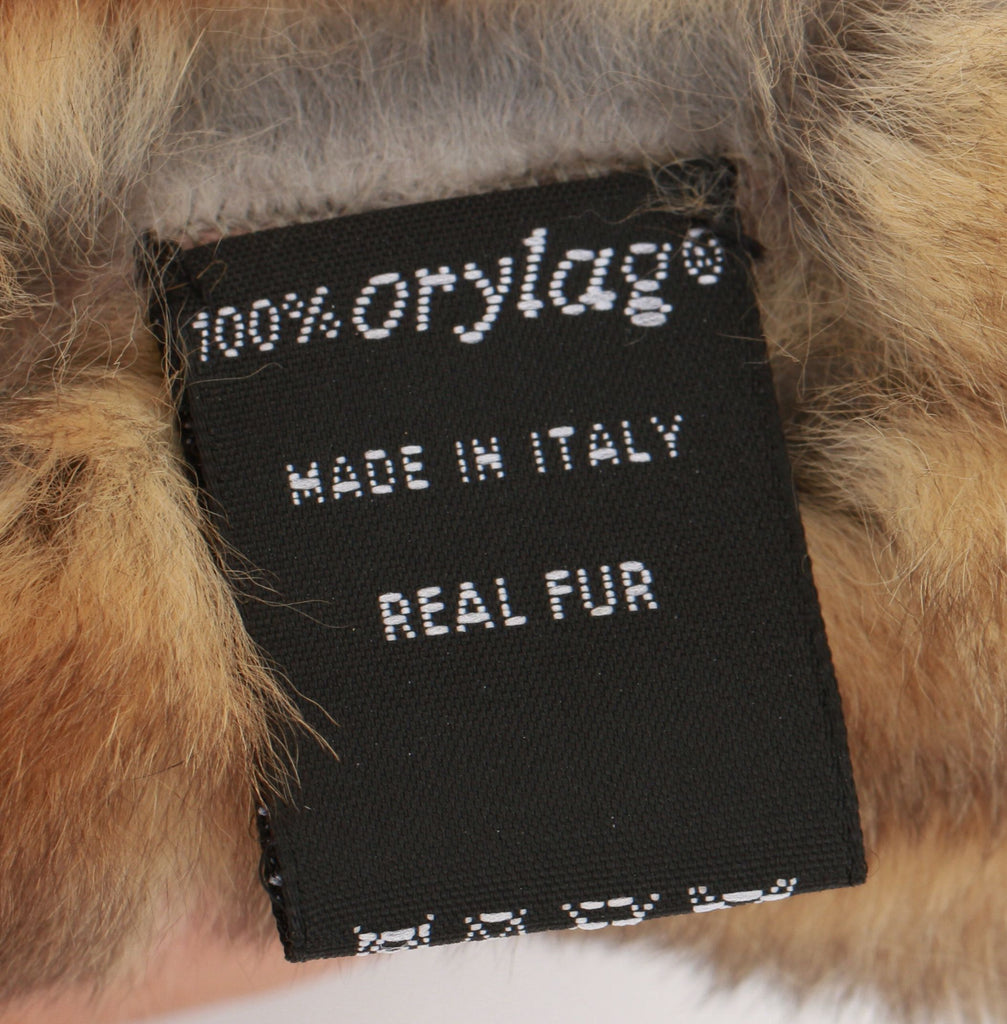 Chanel Brown Orylag Striped Fur Scarf