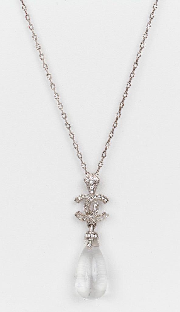 Chanel lucite drop pendant necklace