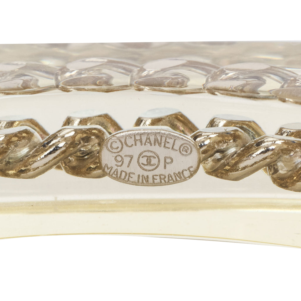 Chanel lucite octagonal bracelet w/chain