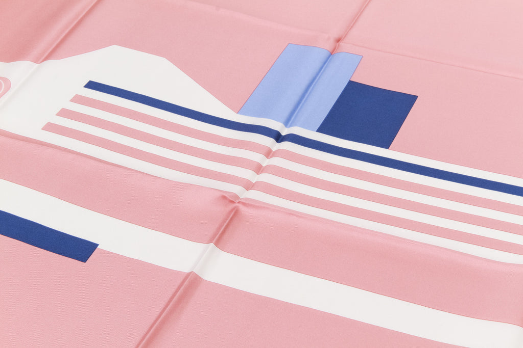 Chanel new wht/celeste/blue/blush scarf