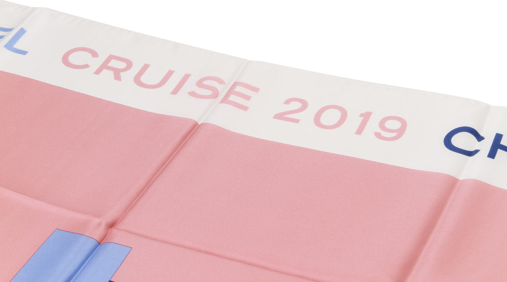 Chanel new wht/celeste/blue/blush scarf