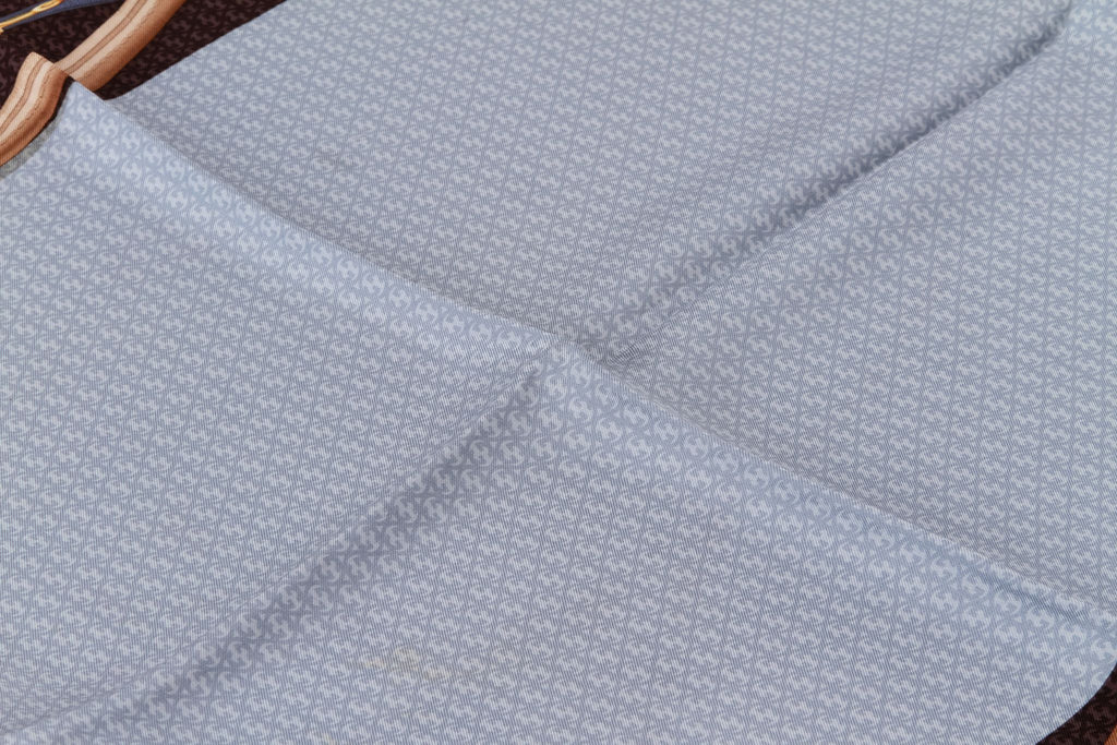 Gucci Gray Logo Equestrian Silk Scarf