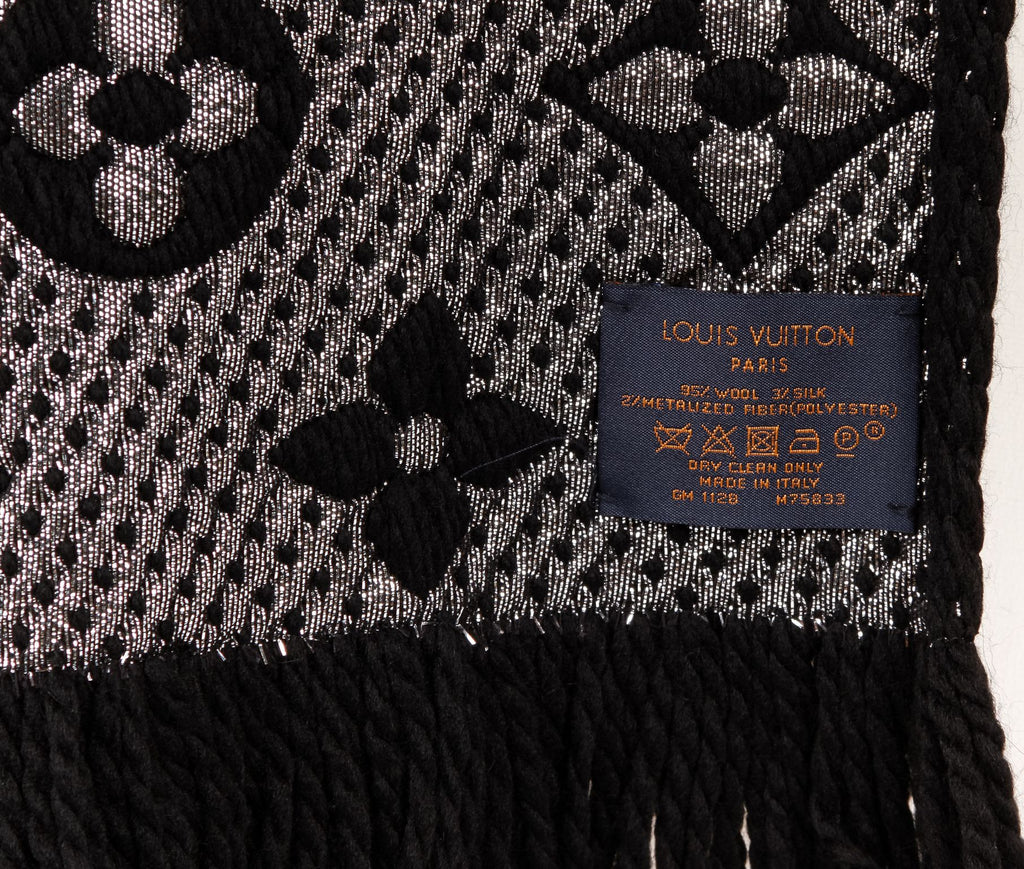 New Vuitton Black Shine Logomania Scarf