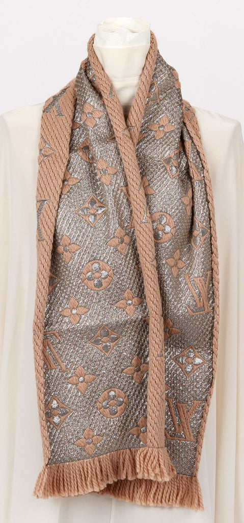 New Vuitton Logomania Beige Shine Scarf