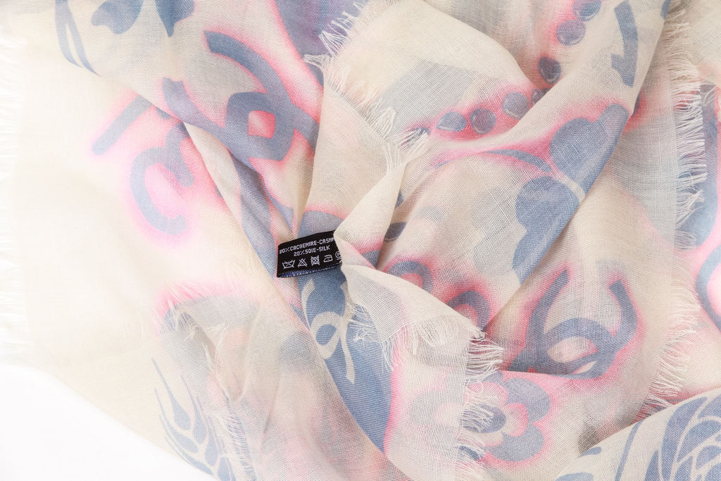 Chanel New Icons Shawl White Celeste