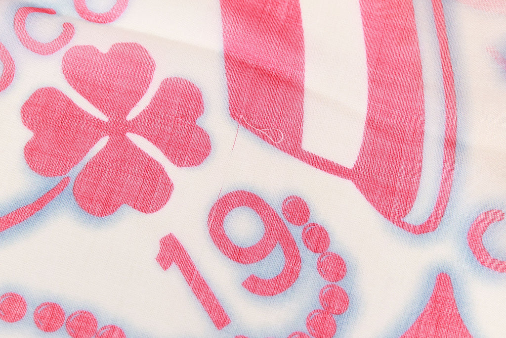 Chanel White Coral Celest Symbols Shawl