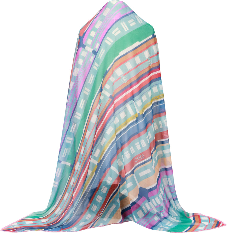 Chanel Multicolor Stripes cashmere scarf