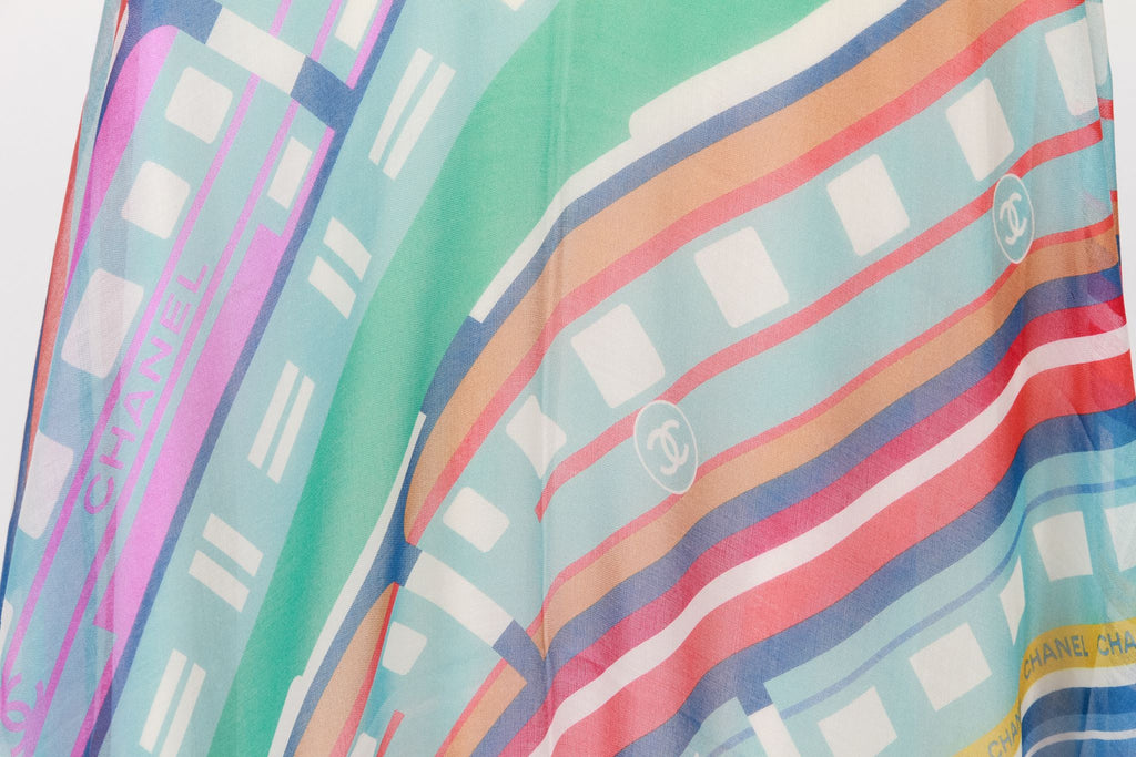 Chanel Multicolor Stripes cashmere scarf