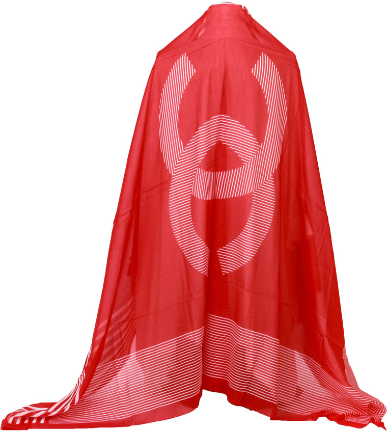 Chanel new red and white striped shawl