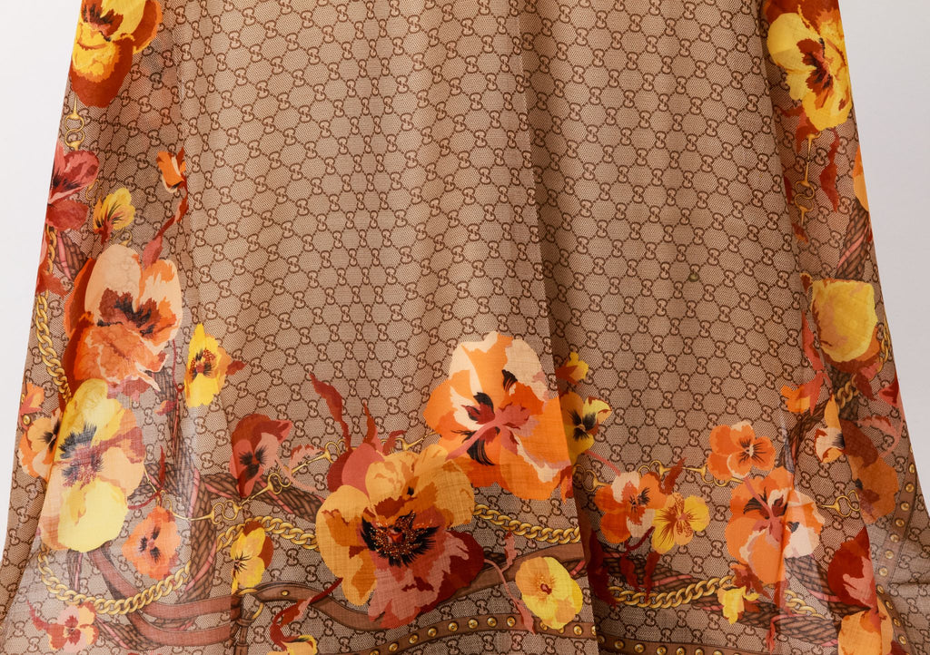 Gucci brand new shawl monogram yellow