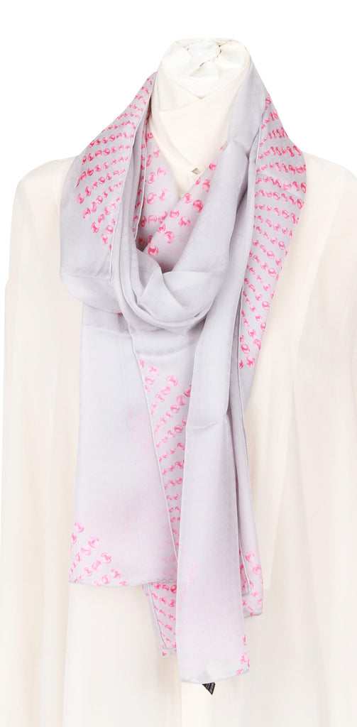 Dior brand new gray quilted silk stole