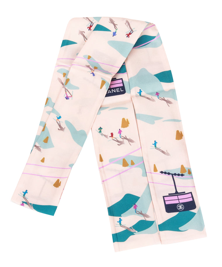 Chanel new coco sky pink/celeste scarf