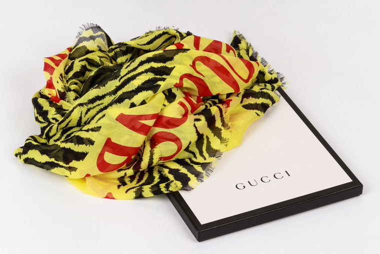 Gucci brand new box tiger print yellow
