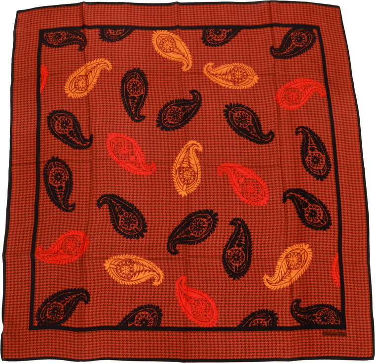 Dior Paisley Brown Black Silk Scarf
