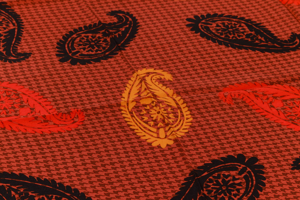 Dior Paisley Brown Black Silk Scarf