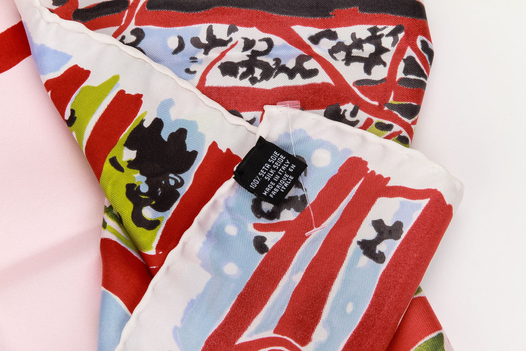 Dior new forest design pink/red scarf