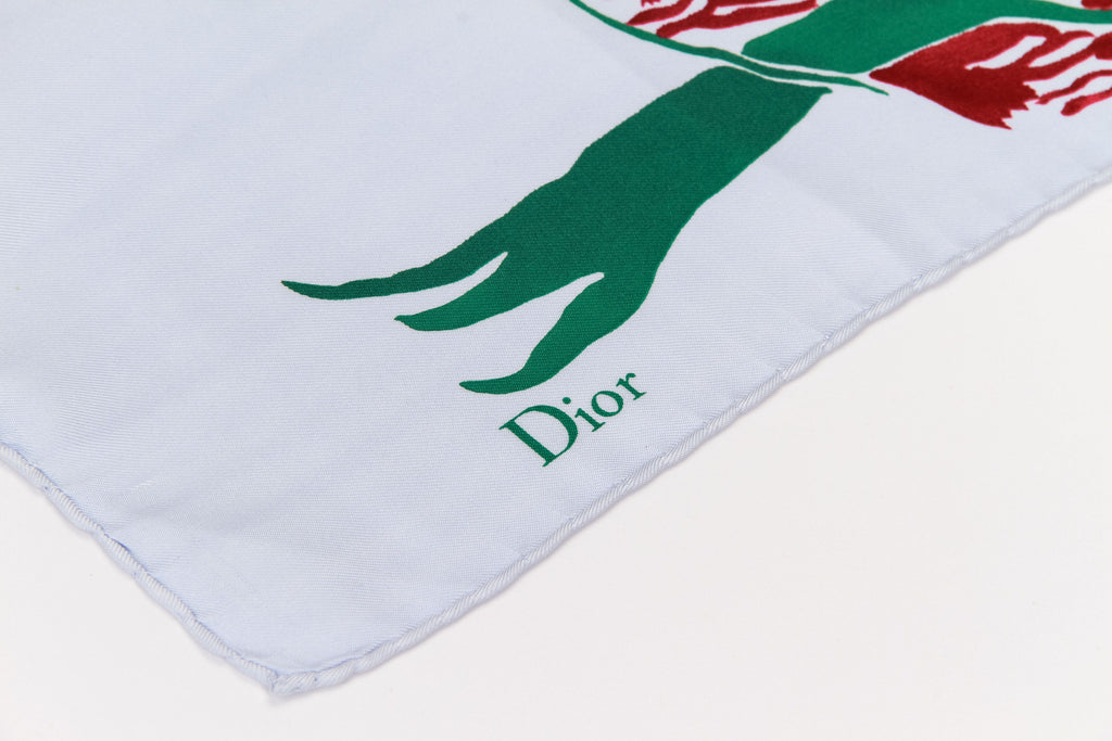 Dior new forest design scarf green red