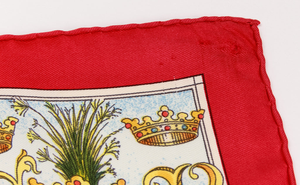 Hermes Silk Rare Colombus Red Scarf
