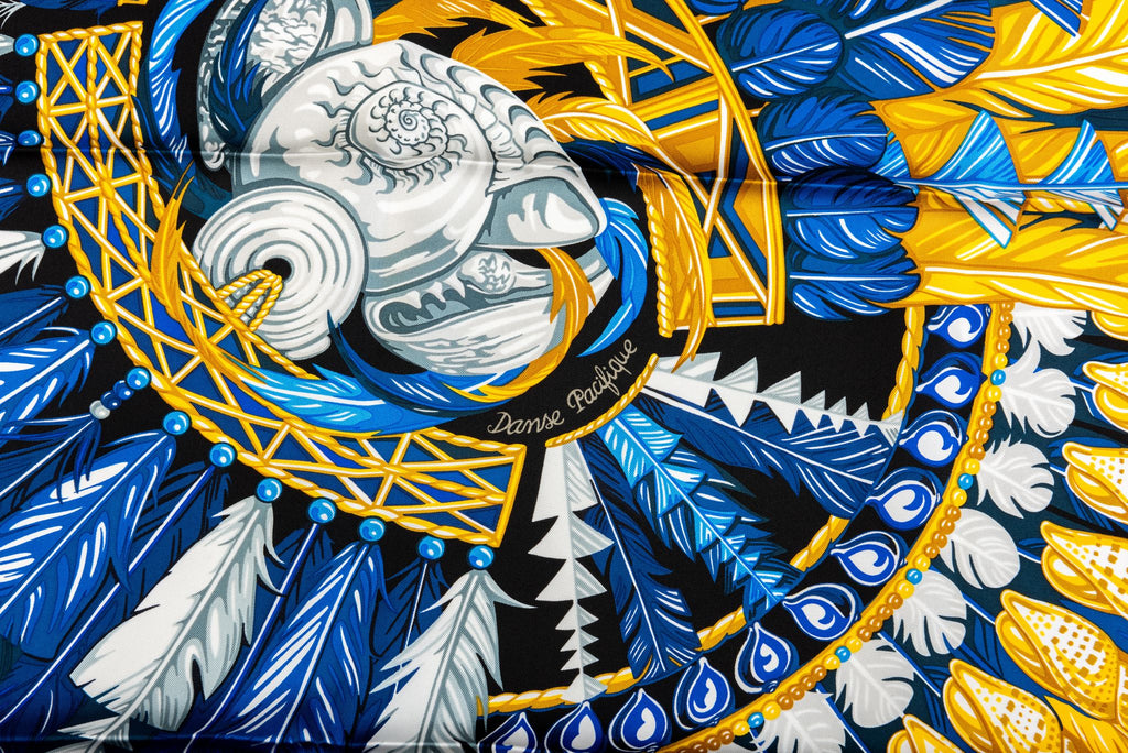 Hermès Black Danse Pacifique Silk Scarf