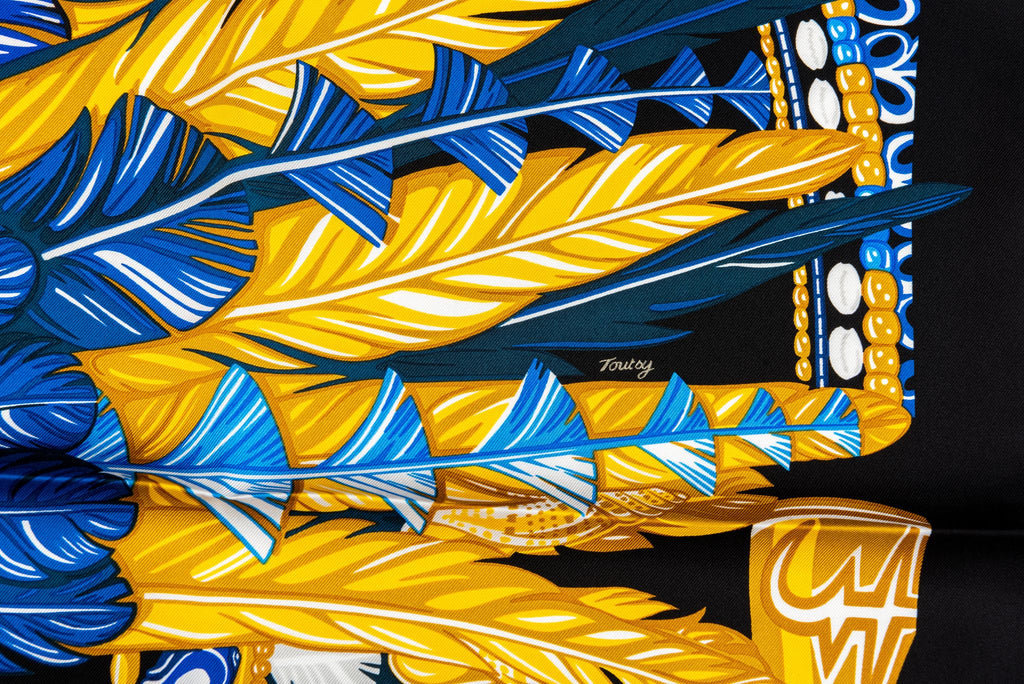 Hermès Black Danse Pacifique Silk Scarf