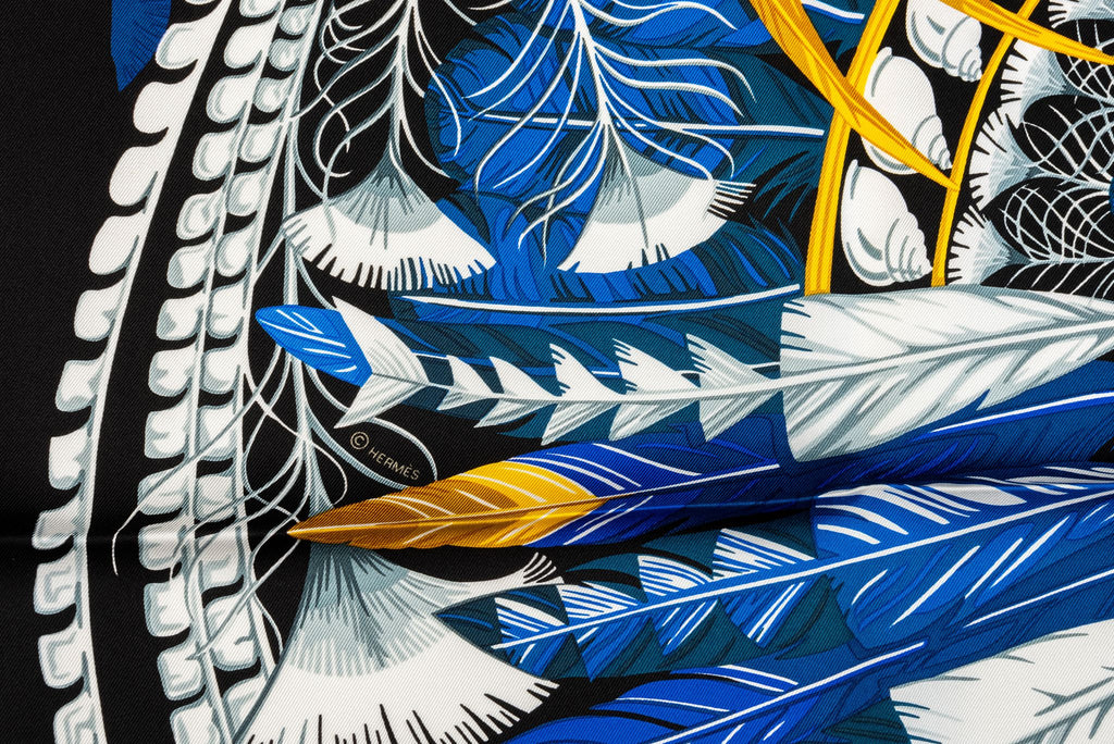 Hermès Black Danse Pacifique Silk Scarf