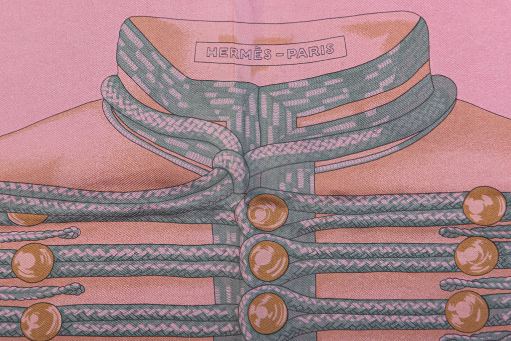 Hermès Brandebourgs Wasked Silk Scarf