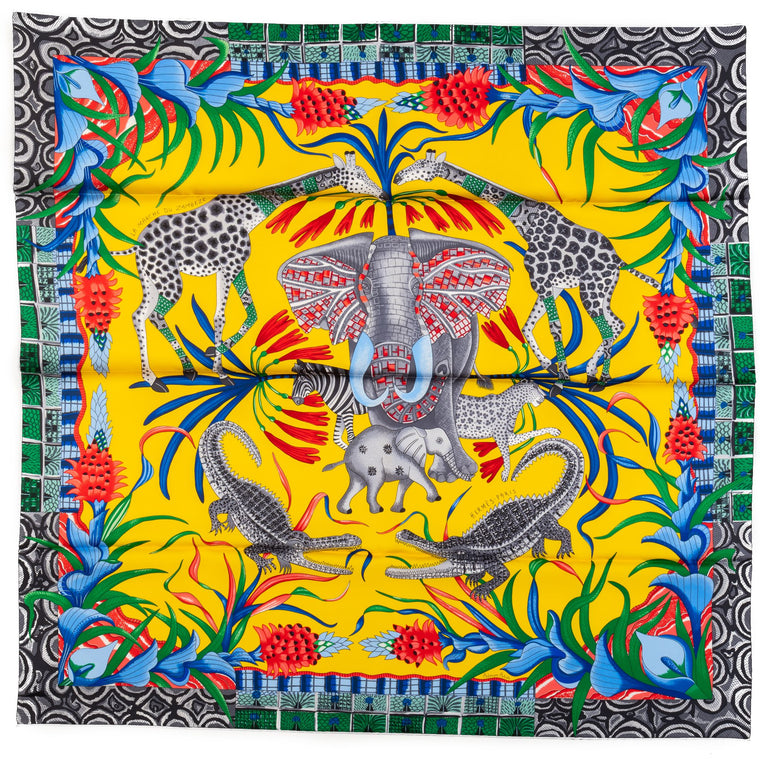 Hermes La Marche Du Zambeze Silk Scarf