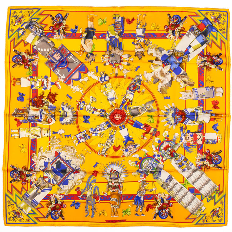 Hermès Yellow Kachinas Scarf Oliver