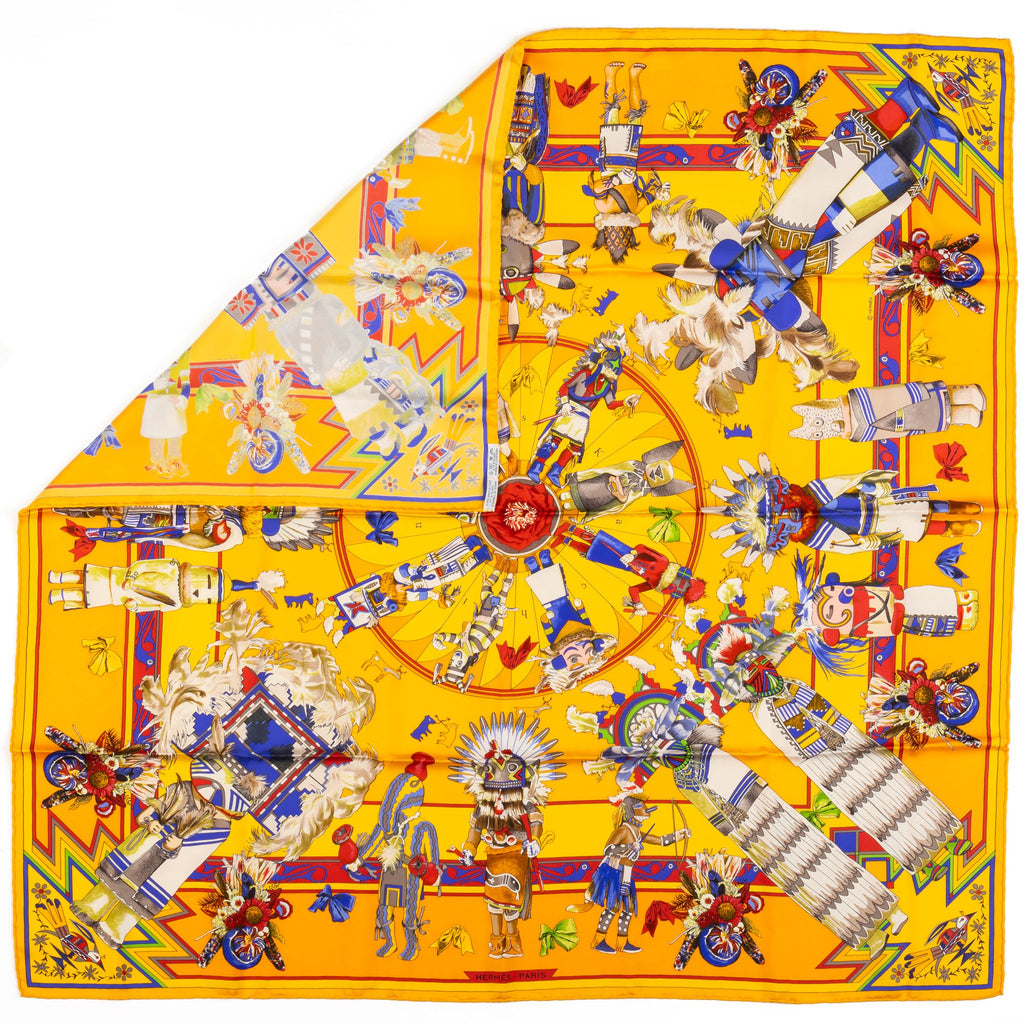 Hermès Yellow Kachinas Scarf Oliver