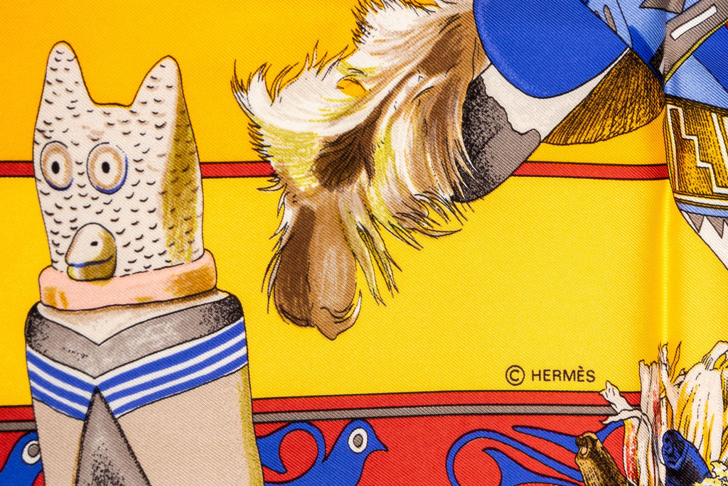 Hermès Yellow Kachinas Scarf Oliver