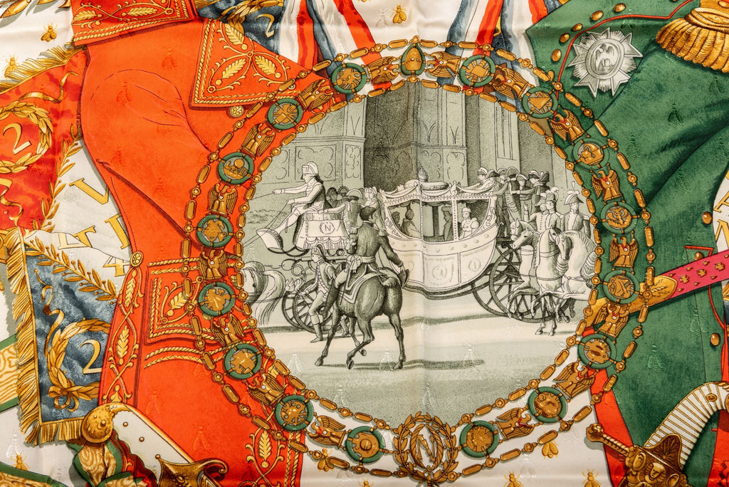 Hermès Napoleon Red Silk Scarf Ledoux