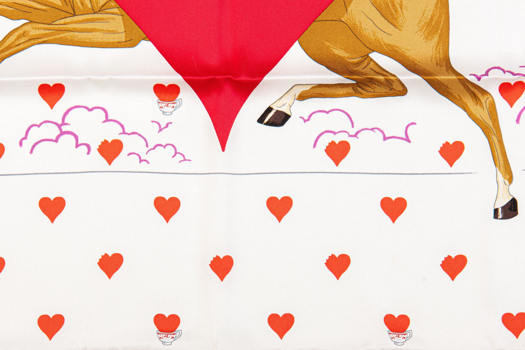 Hermes New White Tea Time Silk Scarf