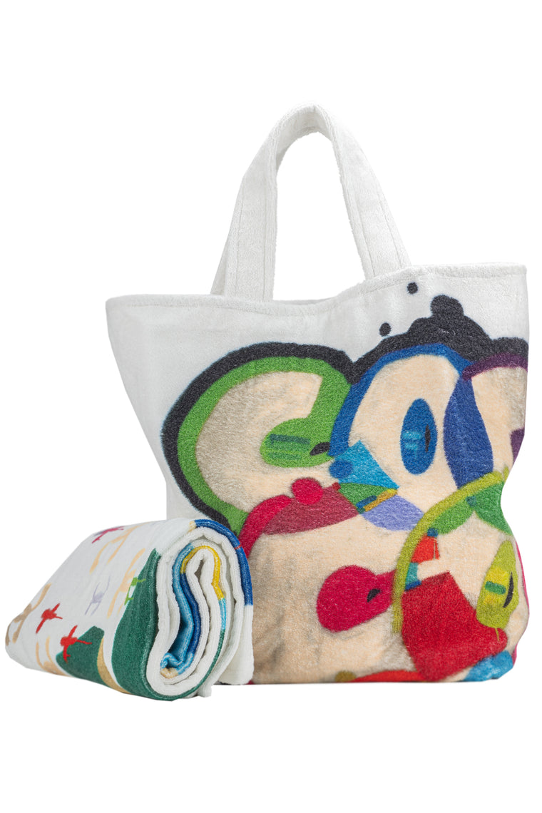 Chanel New White Graffiti Beach Set