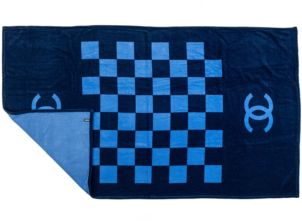 Chanel New Blue Checkers Beach Towel