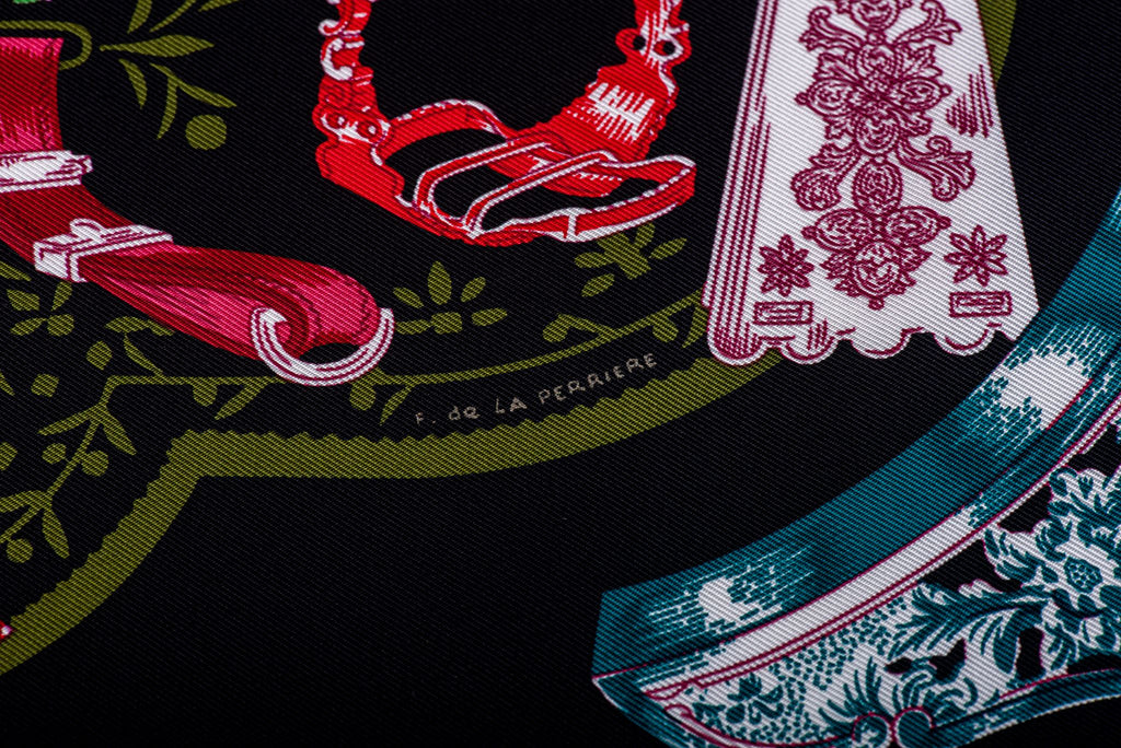 Hermès NIB Black Etriers Remix Gavroche