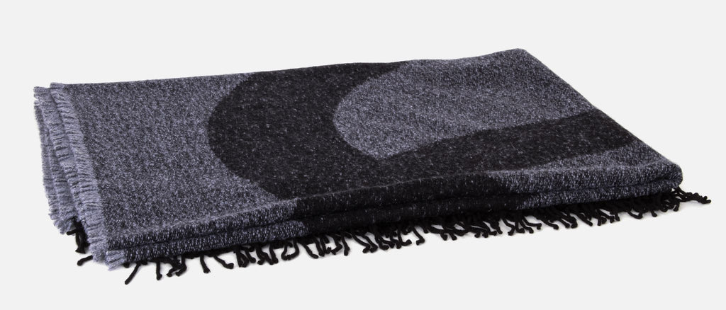 Chanel New Gray Black Cashmere Blanket