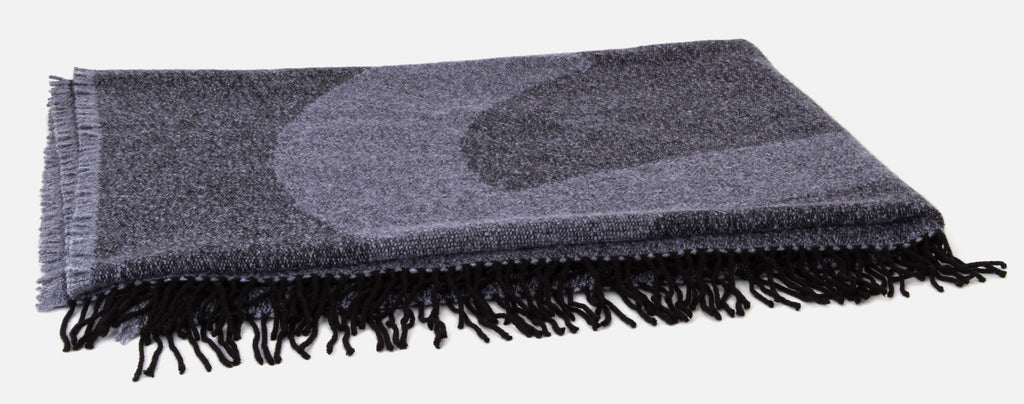 Chanel New Gray Black Cashmere Blanket
