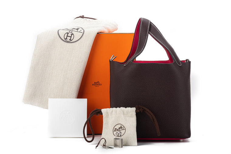 Hermès NIB Picotin 18 Rose Extreme Brown